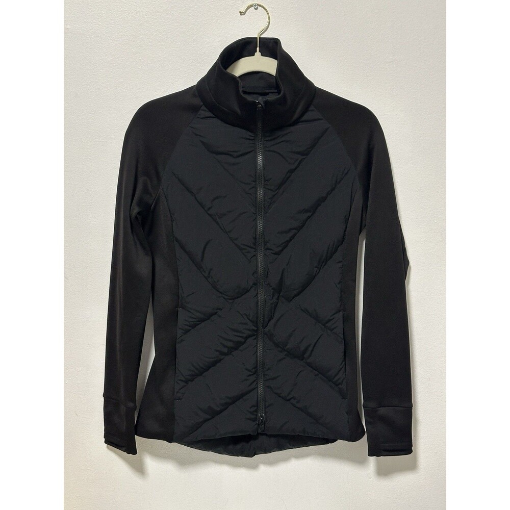 Athleta Coat Womens Extra Small Inlet Jacket Puffer Down Black Full Zip *READ